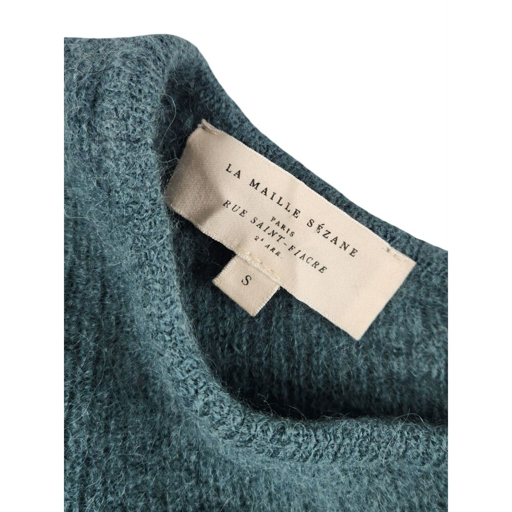 Sézane Gaspard Cardigan Sage Green Mohair Alpaca Blend Knit Sweater Small - Picture 5 of 8